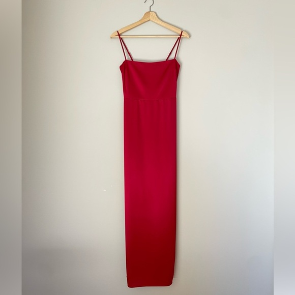 NEW Reformation Frankie Satin Sheath Maxi Dress Rubies Pink Red | sz 0 - Picture 6 of 13
